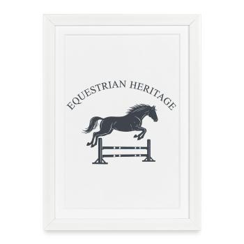 Saut d’obstacles du patrimoine équestre - Affiche encadrée (27 × 37 cm) - blanc - Devant