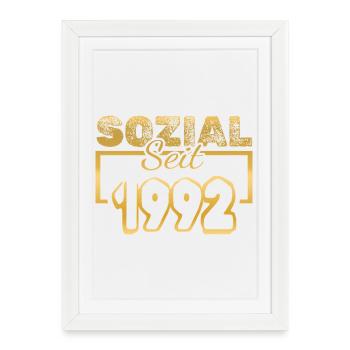 Social 1992 - Affiche encadrée (27 × 37 cm) - blanc - Devant