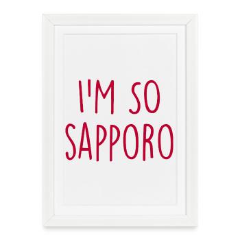 Sapporo, Japon - Affiche encadrée (27 × 37 cm) - blanc - Devant