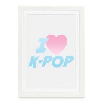 I love K-POP - Framed poster (27 × 37 cm) - white - Front