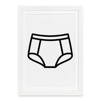 caleçon - Affiche encadrée (27 × 37 cm) - blanc - Devant