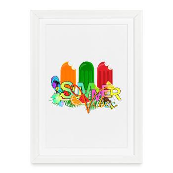 Ambiance estivale - Affiche encadrée (27 × 37 cm) - blanc - Devant