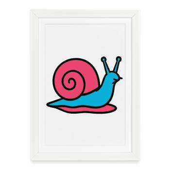Escargot Pop Art Gastéropode Potager - Affiche encadrée (27 × 37 cm) - blanc - Devant
