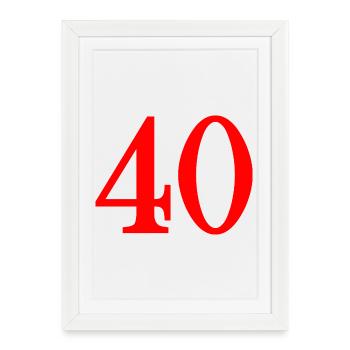 40. 40 YEARS. 40th ANNIVERSARY. 40 YEARS ANNIVERSARY. - Framed poster (27 × 37 cm) - white - Front