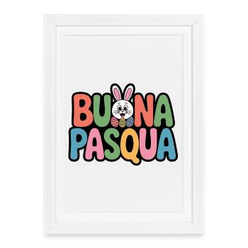 Lapin de Pâques - Affiche encadrée (27 × 37 cm) - blanc - Devant