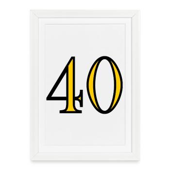 40. 40 YEARS. 40th ANNIVERSARY. 40 YEARS ANNIVERSARY. - Framed poster (27 × 37 cm) - white - Front