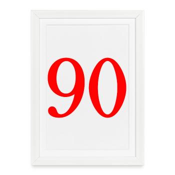 90. 90 ANS. 90e ANNIVERSAIRE. ANNIVERSAIRE 90 ANS. - Affiche encadrée (27 × 37 cm) - blanc - Devant