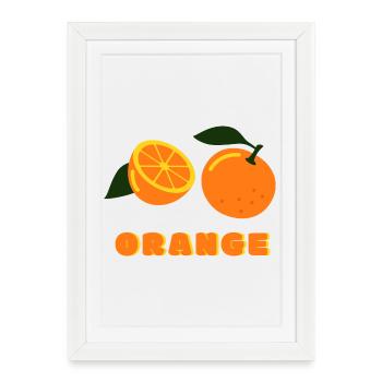 Design de fruits Orange Summer Vibes - Affiche encadrée (27 × 37 cm) - blanc - Devant