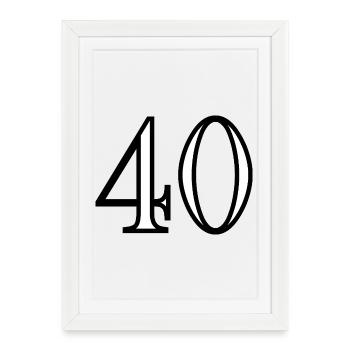 40. 40 YEARS. 40th ANNIVERSARY. 40 YEARS ANNIVERSARY. - Framed poster (27 × 37 cm) - white - Front