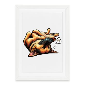 Berger allemand Chiens de berger Chiens de berger - Affiche encadrée (27 × 37 cm) - blanc - Devant