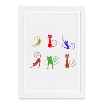 feline - Framed poster (27 × 37 cm) - white - Front