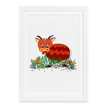 Vache - Affiche encadrée (27 × 37 cm) - blanc - Devant