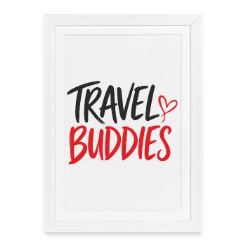 Travel Buddies Heart Logo - Framed poster (27 × 37 cm) - white - Front