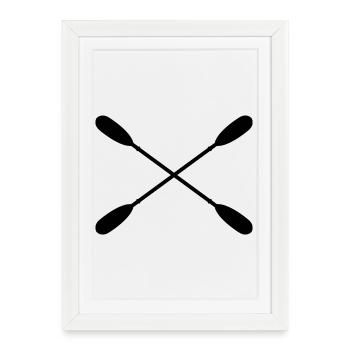 Pagaies de kayak - Affiche encadrée (27 × 37 cm) - blanc - Devant