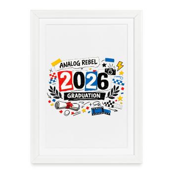 Cérémonie de remise des diplômes Analog Rebel 2026 - Affiche encadrée (27 × 37 cm) - blanc - Devant