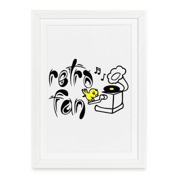 Retro Fan - Affiche encadrée (27 × 37 cm) - blanc - Devant