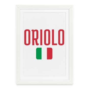 Drapeau italien d’Oriolo - Affiche encadrée (27 × 37 cm) - blanc - Devant