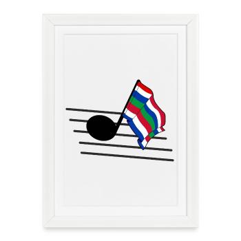 Schier Music Flag – Ambiances Island - Affiche encadrée (27 × 37 cm) - blanc - Devant