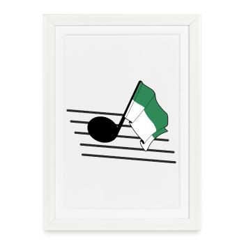 Vlieland Music Flag – Ambiances Island - Affiche encadrée (27 × 37 cm) - blanc - Devant