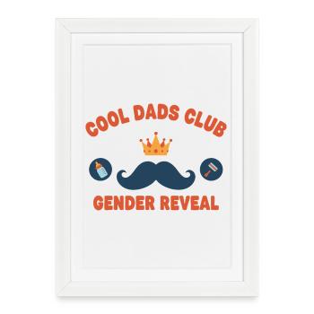 Gender Reveal Cool Dads Club Baby Shower Dad - Framed poster (27 × 37 cm) - white - Front