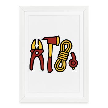 Fire Brigade Tool Graphics - Framed poster (27 × 37 cm) - white - Front