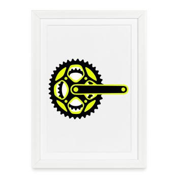 Icône de plateau de vélo - Affiche encadrée (27 × 37 cm) - blanc - Devant
