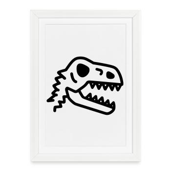 Prehistoric Dinosaur Fossil Bone - Framed poster (27 × 37 cm) - white - Front