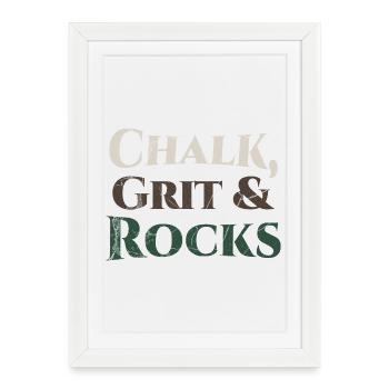 Chalk Grit & Rocks Motif - Framed poster (27 × 37 cm) - white - Front