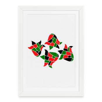 Mosaic Fantasy - Framed poster (27 × 37 cm) - white - Front