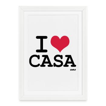 j'aime Casablanca - couleurs personnalisables - Affiche encadrée (27 × 37 cm) - blanc - Devant