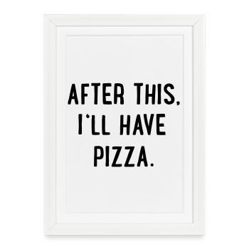 Pizza - Affiche encadrée (27 × 37 cm) - blanc - Devant