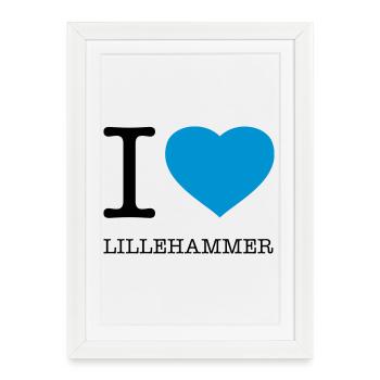 J’AIME LILLEHAMMER Norvège - Affiche encadrée (27 × 37 cm) - blanc - Devant