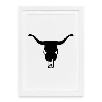 BULL SKULL - Affiche encadrée (27 × 37 cm) - blanc - Devant
