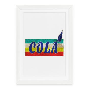 Cola Vintage / Cadeau retro boissons limonade - Affiche encadrée (27 × 37 cm) - blanc - Devant