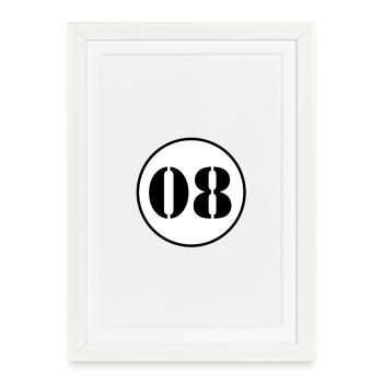 NUMBER 08 eight birthday gift - Framed poster (27 × 37 cm) - white - Front