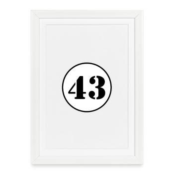 Numéro 43 quarante trois cadeau d'anniversaire - Affiche encadrée (27 × 37 cm) - blanc - Devant