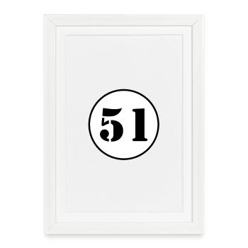 NUMBER 51 fifty one birthday present - Framed poster (27 × 37 cm) - white - Front
