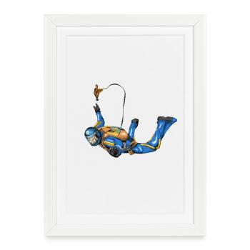 skydiver - Affiche encadrée (27 × 37 cm) - blanc - Devant