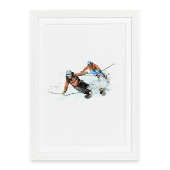 Freeriding - Affiche encadrée (27 × 37 cm) - blanc - Devant