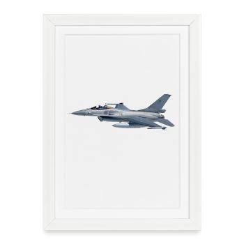 F-16 - Affiche encadrée (27 × 37 cm) - blanc - Devant