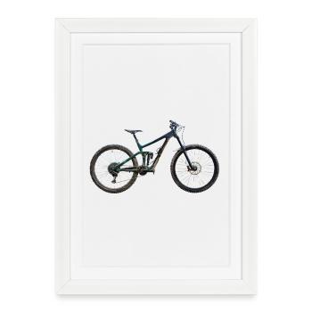 Mountainbike - Affiche encadrée (27 × 37 cm) - blanc - Devant