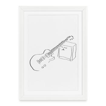 Electric guitar - Framed poster (27 × 37 cm) - white - Front