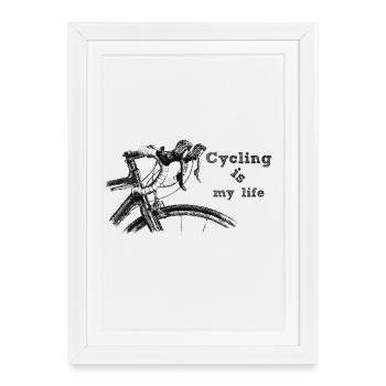 Cycling - Framed poster (27 × 37 cm) - white - Front