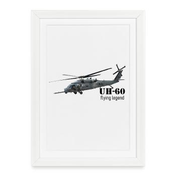 Helikopter - Affiche encadrée (27 × 37 cm) - blanc - Devant