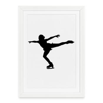 patinage artistique - Affiche encadrée (27 × 37 cm) - blanc - Devant