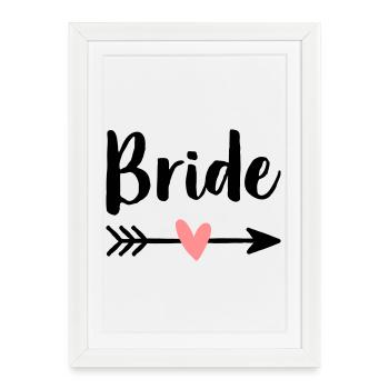 Cadeau de fête bachelorette - Affiche encadrée (27 × 37 cm) - blanc - Devant