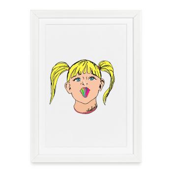de la série "Naughty Girl" - Affiche encadrée (27 × 37 cm) - blanc - Devant