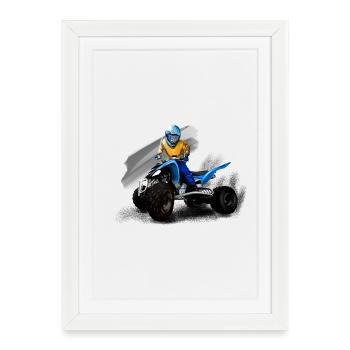 quad - Framed poster (27 × 37 cm) - white - Front