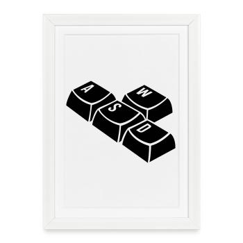 clavier - Affiche encadrée (27 × 37 cm) - blanc - Devant