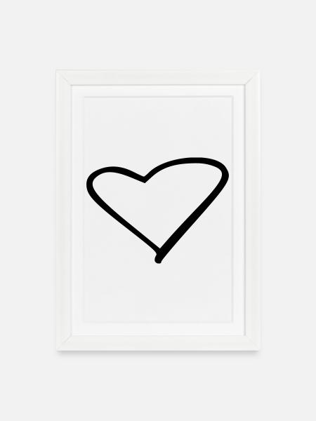 Heart - Framed poster (27 × 37 cm) - white